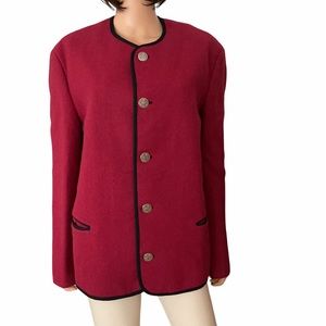 Walkloden Australian European wool dark cranberry jacket